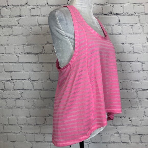 Zyia Nimbus Split Back Tank Size M Pink Stripe - Picture 2 of 6